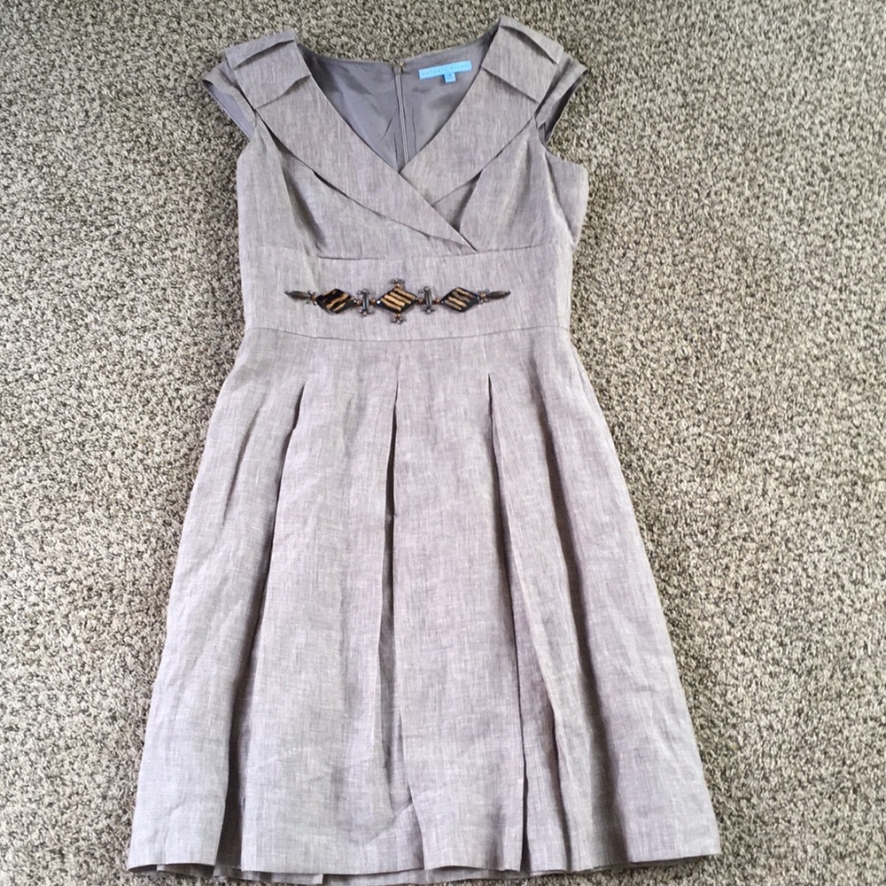 ANTONIO MELANI Cap Sleeve Linen Dress